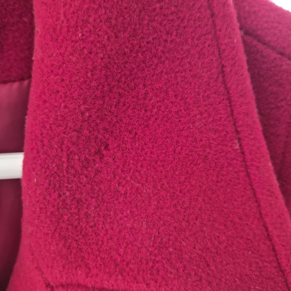 St. John’s Bay Fuchsia Pink Wool-Blend Pea Coat - Women's Large - Picture 8 of 11